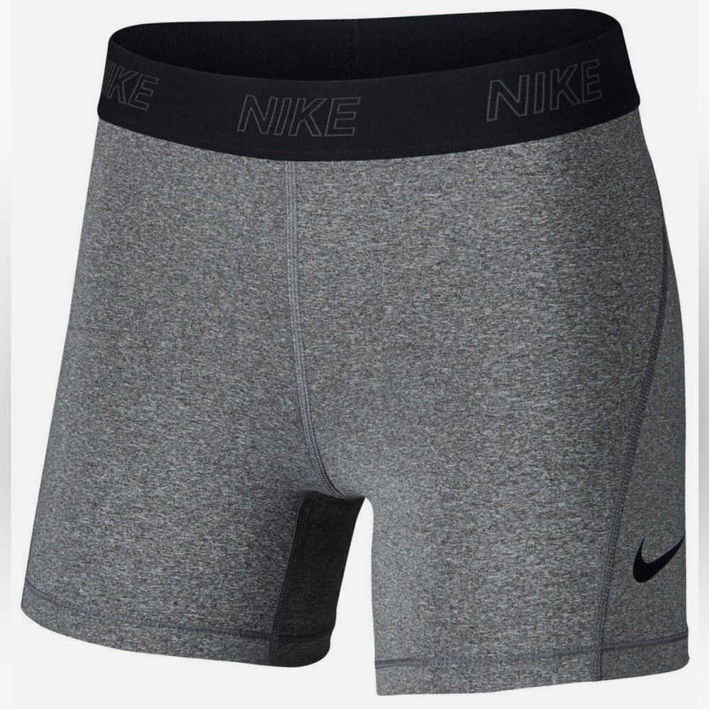 A10 Nike‎ Women's Training Mid-Rise Base Layer Shorts Grey Carbon Heather